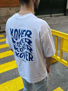 Manfinity Dauomo Herr T-shirt med bokstavstryck, rund hals och korta ärmar, casual - Multifärgad - Visa 1