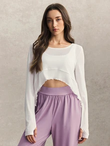 Activina Women's Solid Color Casual Daily Wear Sports T-Shirt - White - View 6