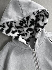 STYNVO 男士刺繡拉鍊連帽長袖運動衫 - 淺灰色 - 查看 3