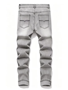 Lornexis Men's Casual Versatile Denim Slim Fit Jeans With Pockets - Light Grey - View 2