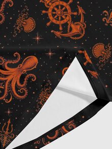 ROMWE Dark Gothic Squid Mysterious Asymmetrical Hem Off-Shoulder Sexy Vintage Women's Dress - Black - View 3