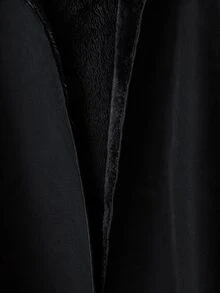 SHEIN Clasi 女款優雅厚實保暖內裡長袖連帽外套，黑色，冬季休閒場合外衣，大尺碼保暖填充外套，適合露營與徒步 - 黑色 - 查看 6