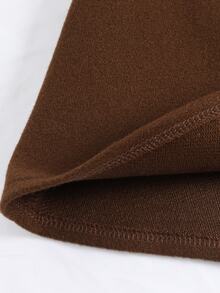 GlowEve Women's Vintage Elegant Button Decor Skirt - Coffee Brown - View 6
