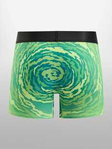 Rick and Morty X SHEIN Men's Letter Cartoon Print Casual Everyday Boxer Briefs - Green - View 2