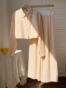 Comfortcana Women's Striped Long Sleeve Top And Pants Casual Daily Set - Yellow - View 5