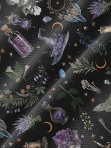 ROMWE Goth Butterfly Moth Sun Moon Stars Sexy Mesh Sheer Long Sleeve Women's Top - Black - View 3