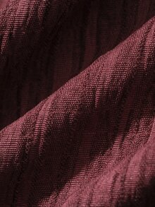 DAZY Gaun Lengan Panjang Berlipit Longgar Warna Polos, Gaun Panjang Wanita Elegan untuk Liburan Musim Semi/Gugur - Burgundy - View 7