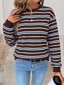 SHEIN LUNE 女款素色休閒百搭日常穿著長袖運動衫 - 彩色 - 查看 3