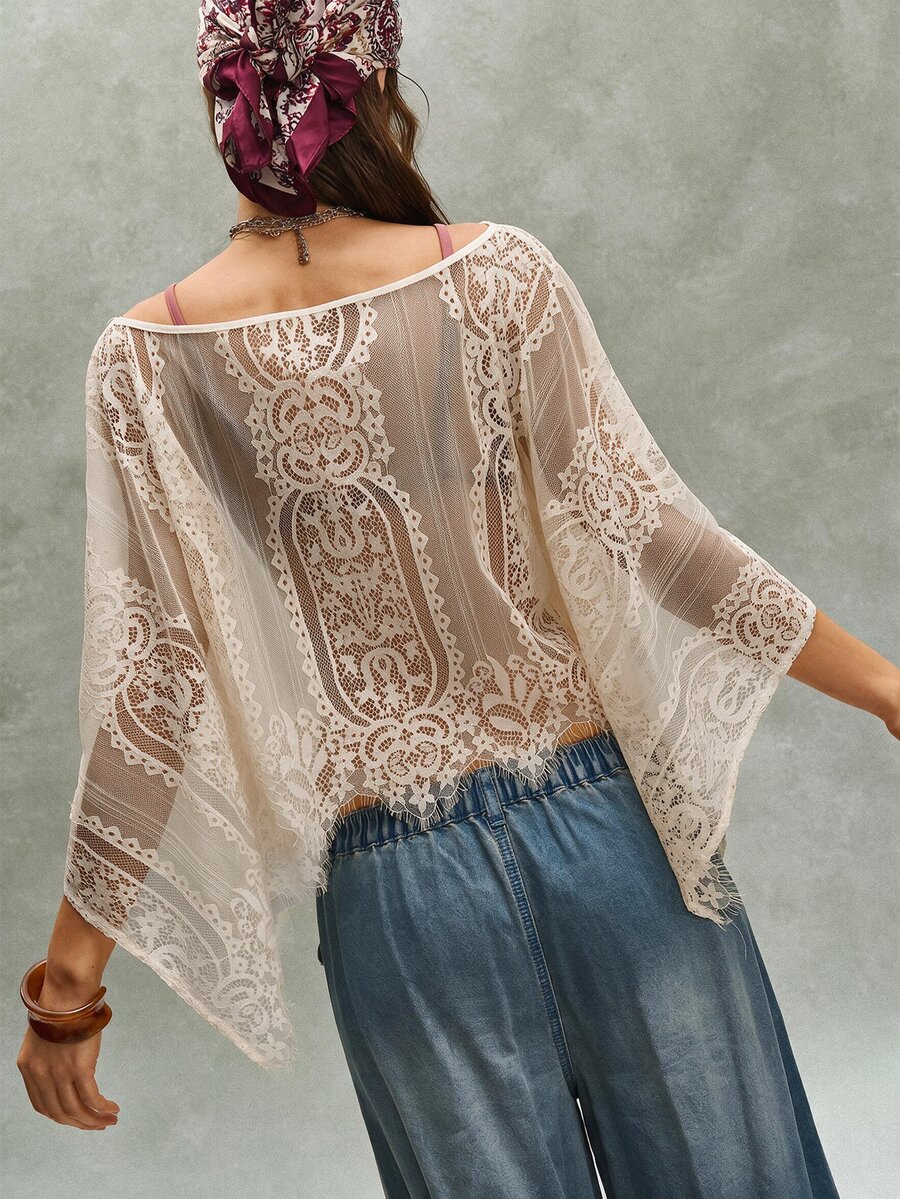 Bohemela Casual Solid Color Knit Women's Top - Apricot - View 1