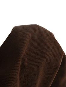 LUMIGAL Women's Brown Corduroy Button Decor High Waist Long Pants - Coffee Brown - View 5
