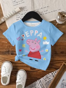 Peppa Pig X SHEIN 3件裝少女T恤 - 彩色 - 查看 6