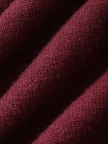 DAZY Autumn/Winter Burgundy Ribbed Hem & Cuff Loose Fit Korean Style Men's Sweater Christmas - Burgundy - View 6