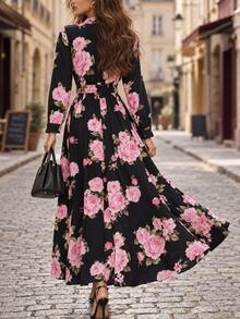 Editum Women's Floral Print Casual Party Midi Dress - Multicolor - View 2