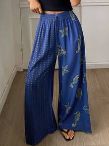 DAZY Women's Elastic Waist Casual Versatile Daily Pajama Bottoms - Navy Blue - View 1