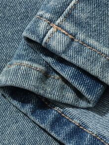 Dazy Plus Celana Jeans Model Flare dengan Dekorasi Saku Motif Leopard, Gaya Kasual Jalanan, Celana Denim Pas Badan - Light Wash - View 3