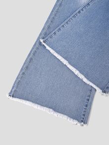 GlowEve Women's Casual Daily Denim Jeans With Faux Pearl Butterfly Decor And Pockets - Blue - View 6