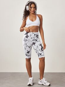 Core Rhythm Running Mesh Side Pocket Sports Cycling Shorts - White - View 5