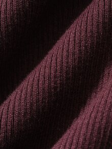 Livesso Women's Purple Round Neck Long Sleeve Cable Knit Slim Fit Ribbed Casual Sweater, Autumn/Winter - Purple - View 7