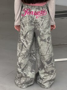 Dazy Kids Celana Jeans Kasual Sehari-hari dengan Motif Bordir Huruf untuk Anak Perempuan Remaja - MultiWarna - View 6
