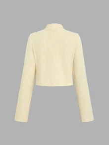 Sweetra Y2K Casual Versatile Elegant Commute Chinese Style Frog Button Women's Jacket - Pale Yellow - View 2
