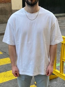Manfinity Dauomo Herr T-shirt med bokstavstryck, rund hals och korta ärmar, casual - Multifärgad - Visa 2
