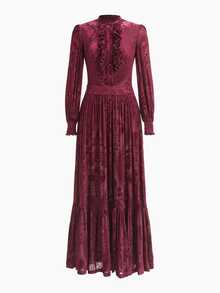 MOTF Tall WOMEN'S TALL LONG DRESSES - Burgundy - View 1