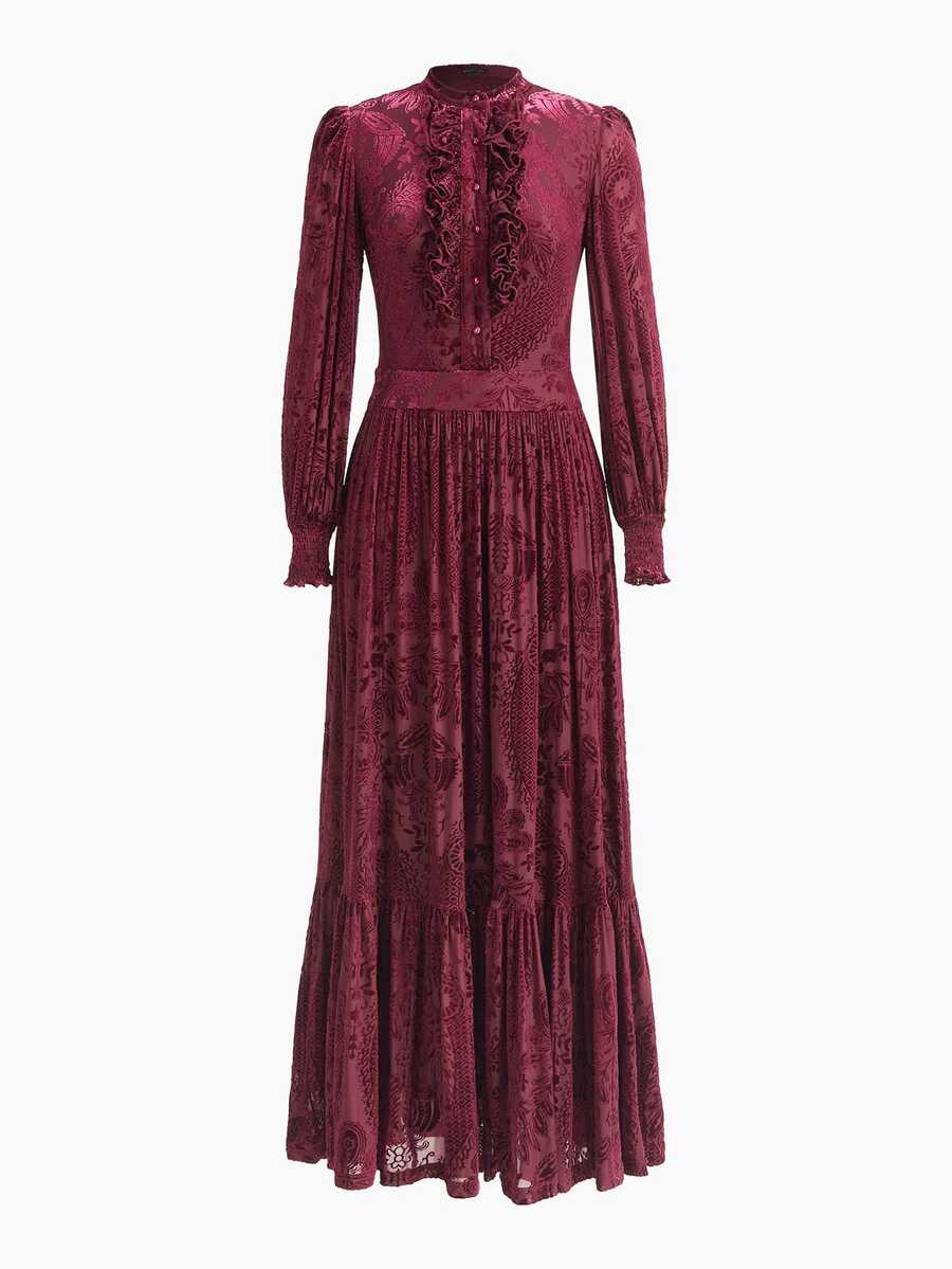 MOTF Tall WOMEN'S TALL LONG DRESSES - Burgundy - View 1