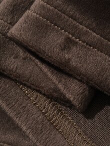 Livesso Women's Solid Color Long Sleeve Waist Tie Casual Robe - Coffee Brown - View 8