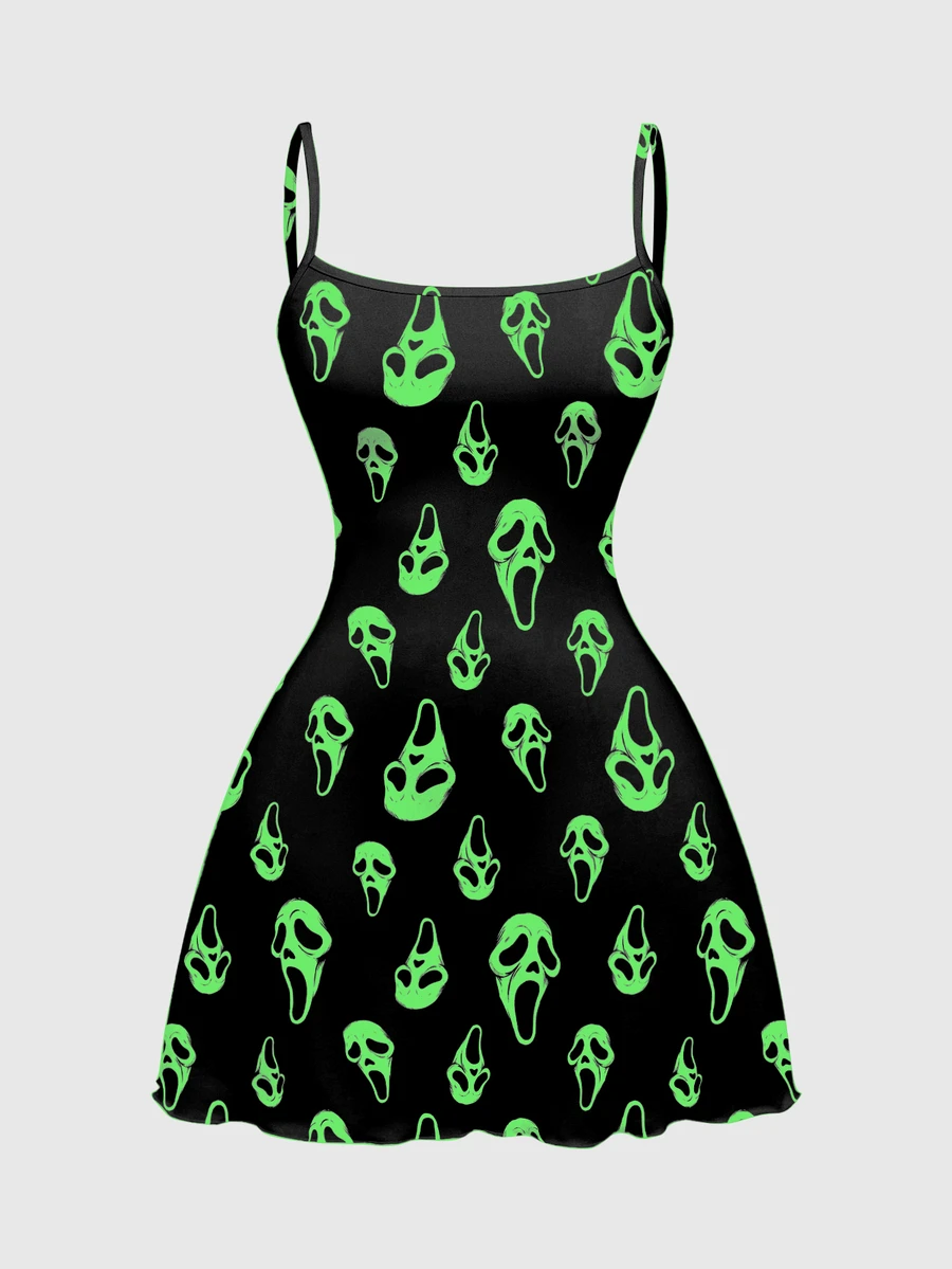 ROMWE Goth 女款全印花休閒日常夏季迷你細肩帶洋裝 - 黑色 - 查看 1