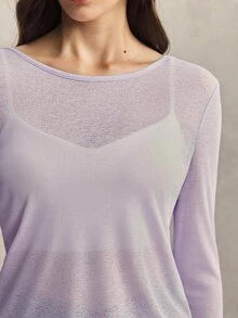 Activina Women's Solid Color Casual Daily Travel Sports T-Shirt - Mauve Purple - View 5