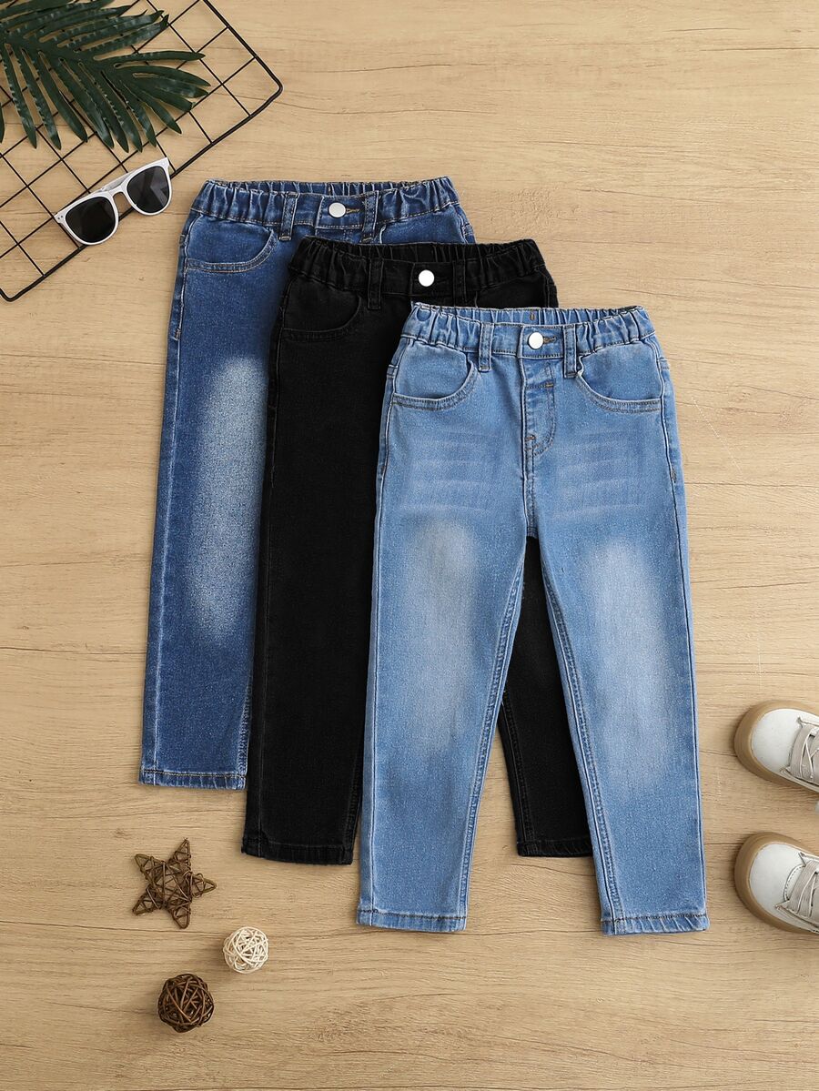 SHEIN Vintaside Kids 3件裝男孩牛仔褲 - 彩色 - 查看 1