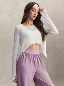 Activina Women's Solid Color Casual Daily Wear Sports T-Shirt - White - View 3