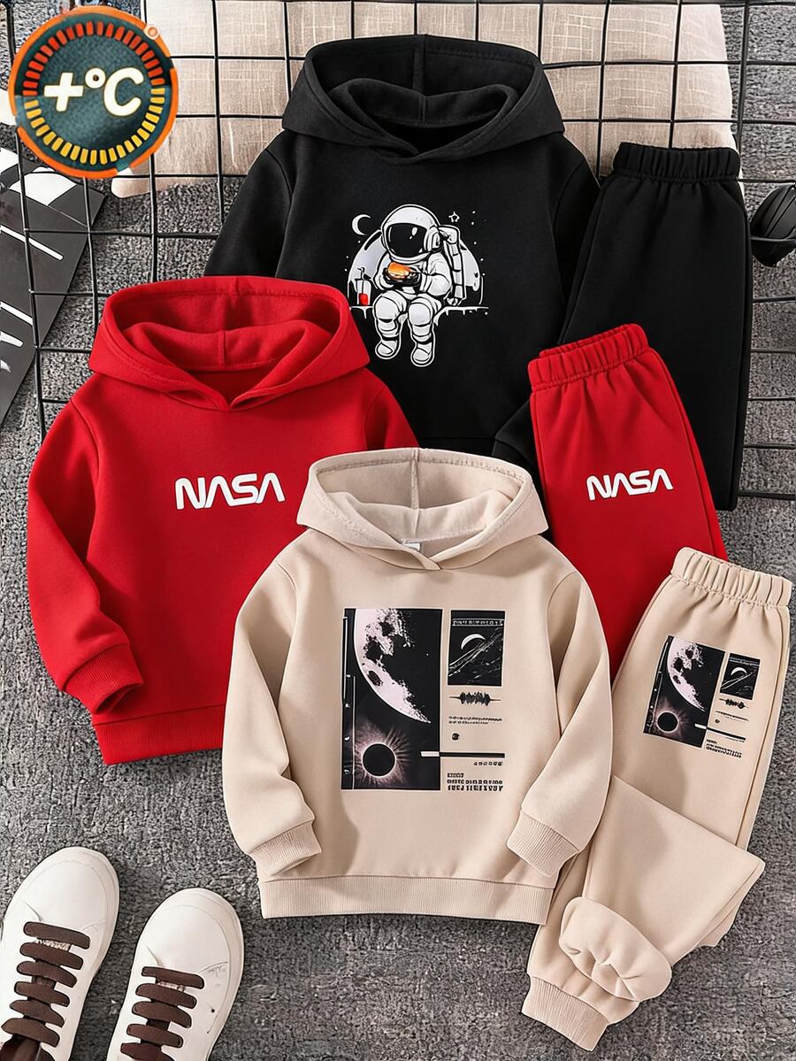 SHEIN 3PCS Tween Boys Sweatshirts - Multicolor - View 1