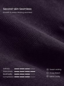GLOWMODE 24" Second-Skin Seamless Go Anywhere Scrunch Bum Leggings With Ribbed Waist & Thigh Paneling Training Workout Gym Fitness Active Wear - Bold Plum - View 6
