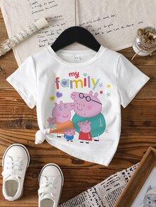 Peppa Pig X SHEIN 3件裝少女T恤 - 彩色 - 查看 15