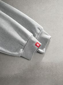 STYNVO 男士刺繡拉鍊連帽長袖運動衫 - 淺灰色 - 查看 4