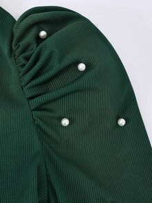 SHEIN 少女珍珠花瓣袖花卉印花A字洋裝 - 彩色 - 查看 7