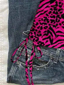 Attitoon Women's Sexy Leopard Print Drawstring Tie Bandeau Top - Multicolor - View 4