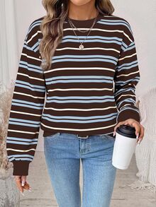 SHEIN LUNE 女款素色休閒百搭日常穿著長袖運動衫 - 彩色 - 查看 6