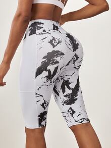 Core Rhythm Running Mesh Side Pocket Sports Cycling Shorts - White - View 2