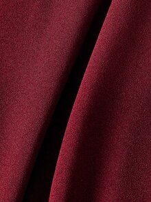 SHEIN MOD 純色高腰壓線摺褶喇叭白色裙 - 酒紅色 - 查看 3