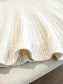 Selianne Women's Elastic Waist Ruffle Hem Knit Skirt, Autumn/Winter - Apricot - View 3