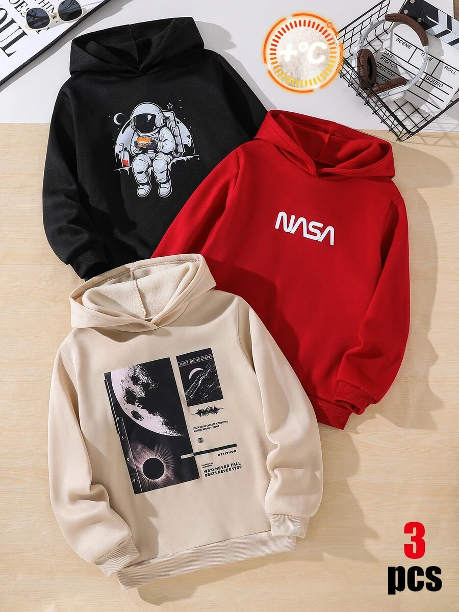 SHEIN 3件組青少年男孩運動衫 - 彩色 - 查看 1