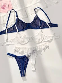 PetitDoll 4pcs Red Sexy Sheer Lingerie Set - Multicolor - View 2