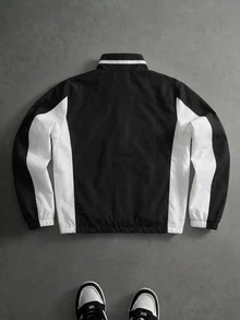 Sport MetroGents Men's Colorblock Casual Daily Outdoor Sports Jacket - Black - View 2