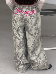Dazy Kids Celana Jeans Kasual Sehari-hari dengan Motif Bordir Huruf untuk Anak Perempuan Remaja - MultiWarna - View 7