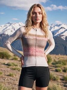 WanderVale Brown Mist - Women's Long Sleeve Cycling Jersey - Beige - View 6