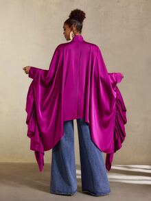 SHEIN Atasan Wanita Polos Kasual Serbaguna untuk Sehari-hari - Purple - View 2