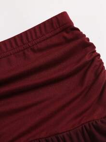 Sweetra Y2K Sexy Lace Patchwork Commuter Versatile College Casual Skirt 2 Pieces Set - Burgundy - View 4