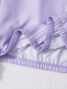 SHEIN Sparklyn 青少年女孩秋季套裝 3件組，復古風，拉鍊連帽衫，寬鬆針織，秋季假日休閒舒適穿搭 - 紫色 - 查看 7